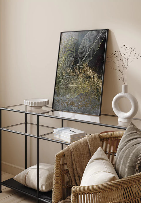 Liście Złoty Plakat 50x70cm